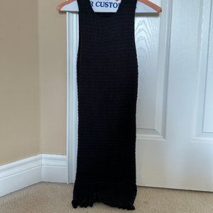 Black Wilfred smocked mini bodycon dress